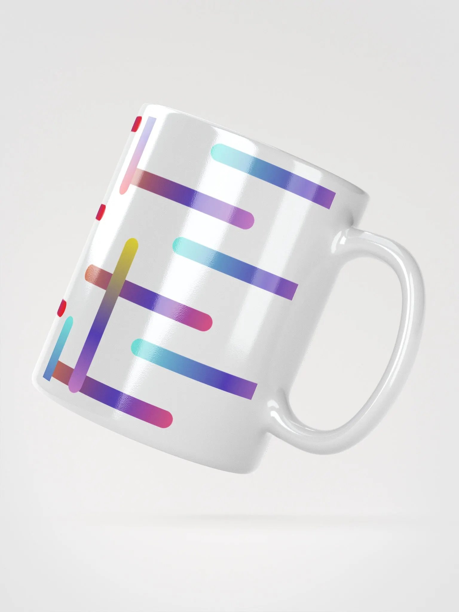 Multi-colored Neon Strips Pattern White Mug product image (5)