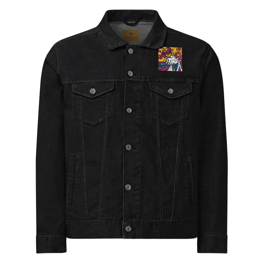 Swirling Chaos Denim Jacket - Wave at Sunset product image (1)