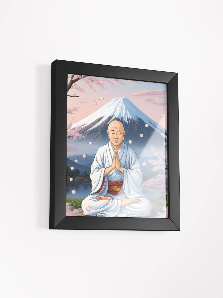 Nichiren Chanting Nam Myoho Renge Kyo at Mount Fuji - Framed Matte Poster product image (2)