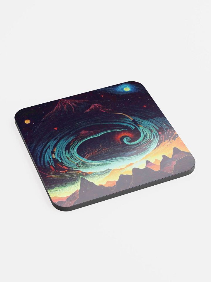 Cosmic Swirl Glossed Cork Coaster product image (2)