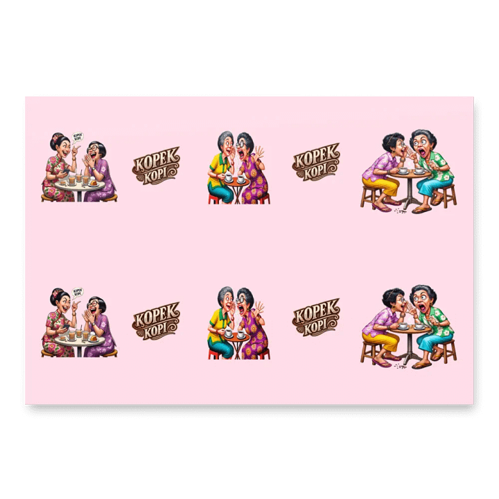 Kopek Kopi Wrapping Paper – Set of 3 Fun Singaporean Singlish Sheets product image (1)