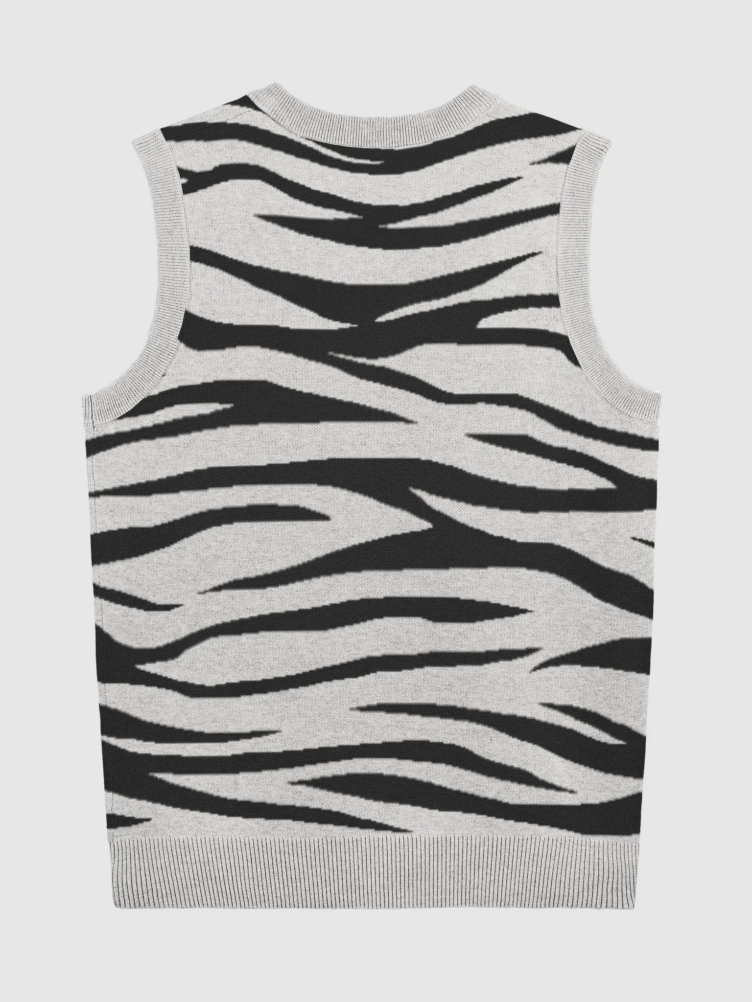 Zebra Chic Knitted V-Neck Vest product image (10)