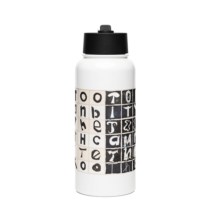 The Tooth Can Bite Stainless Steel Water Bottle with a Straw Lid in White product image (1)