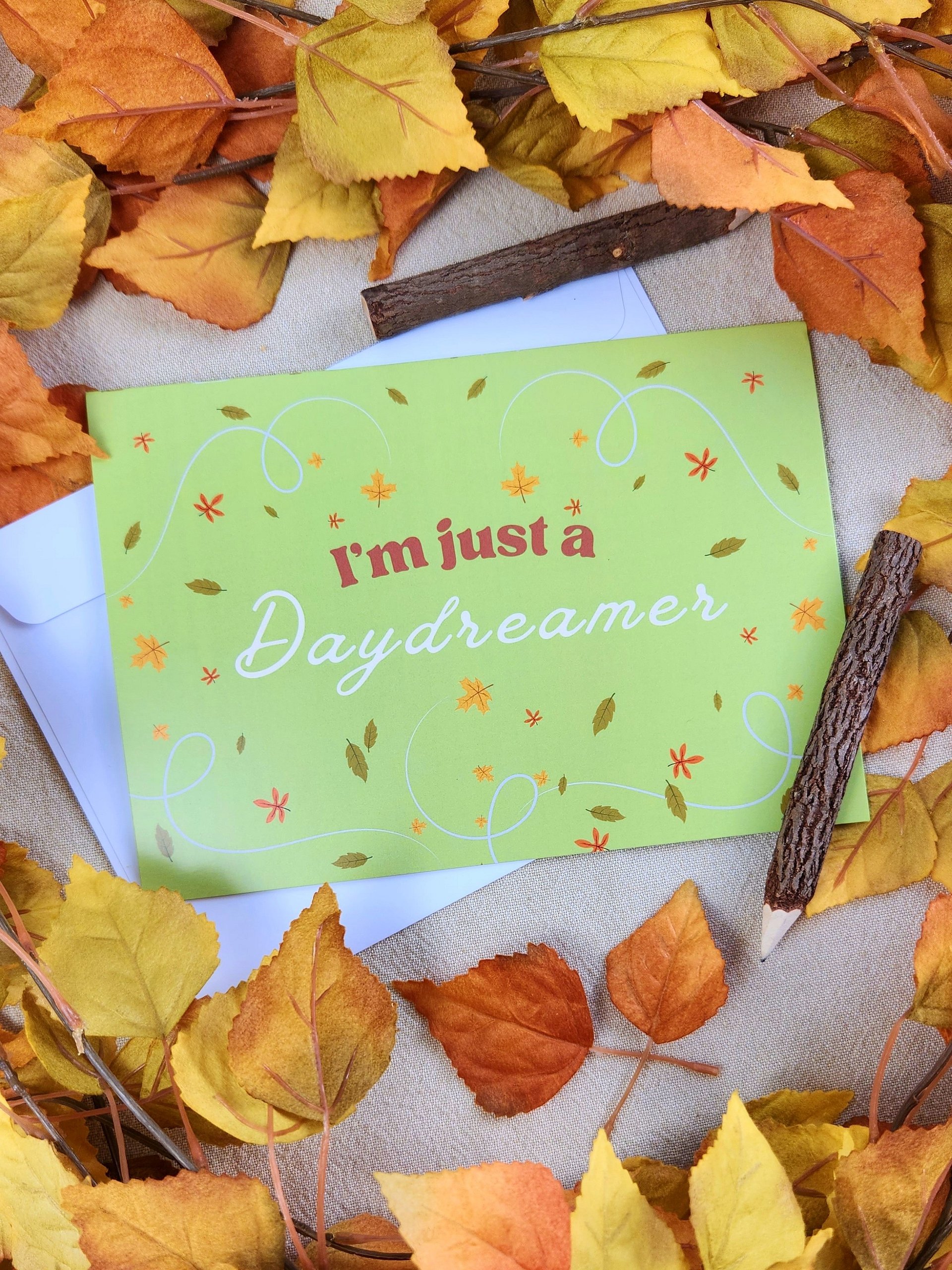 Autumn Daydreams Greeting Card (Green) product image (1)