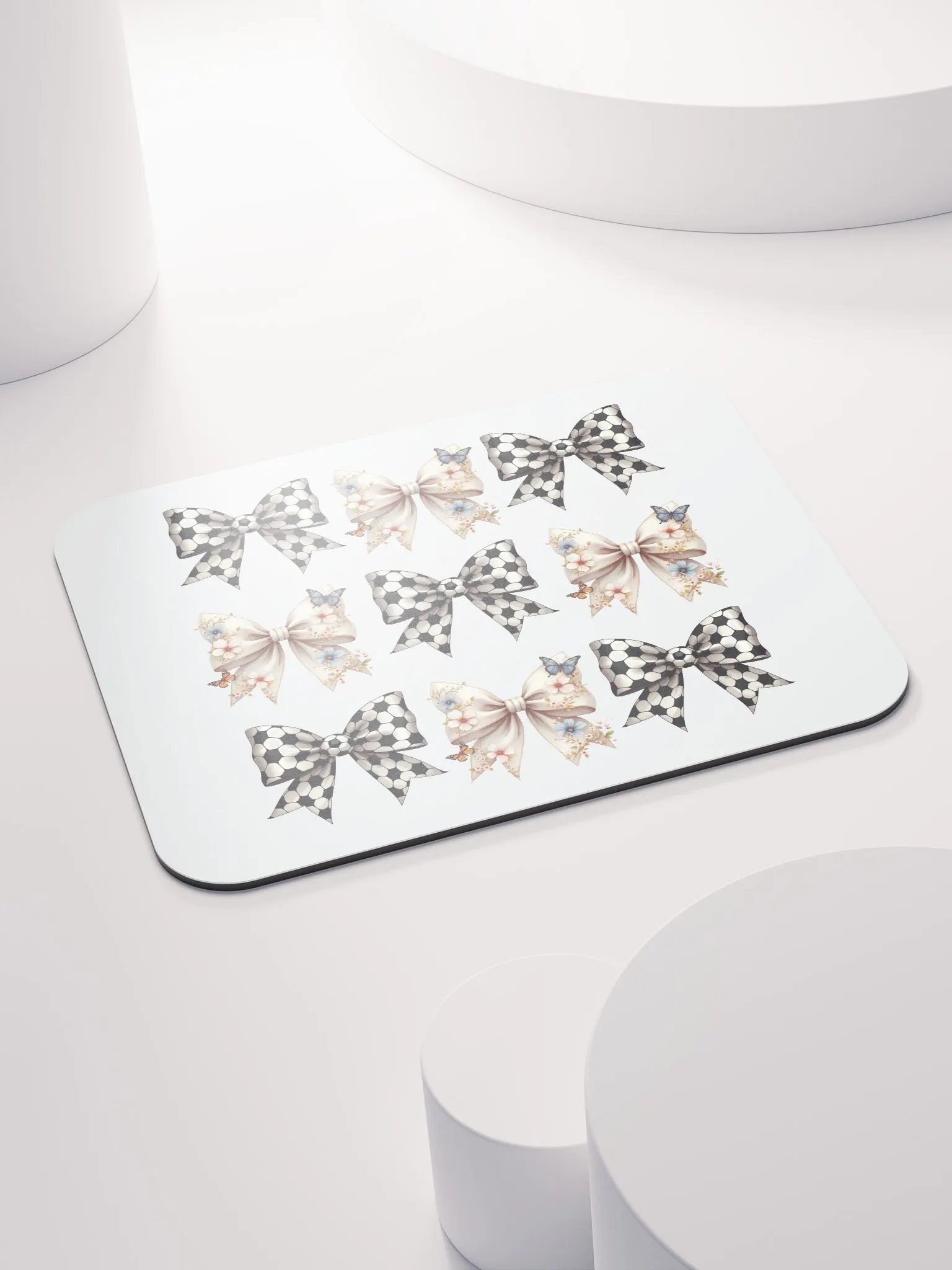 Spring Bows Soccer Charming Grid Mouse Pad product image (4)