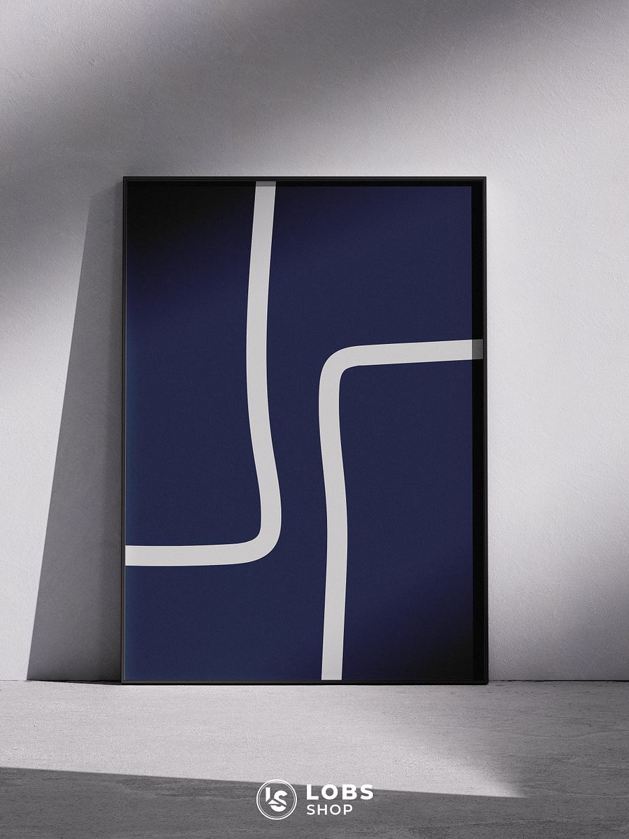 Modern Professionalism Minimalist Lines Printable Wall Art Poster (Navy Blue) product image (7)