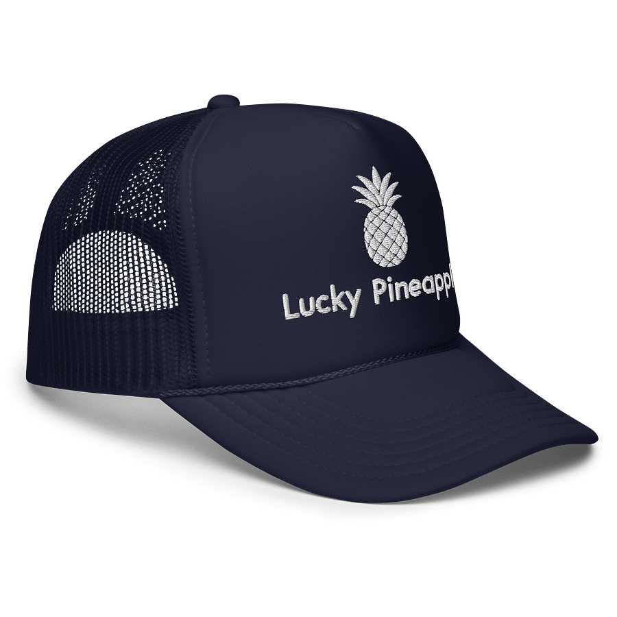 Lucky Pineapple Films Logo Embroidered Navy Blue Trucker Hat product image (3)