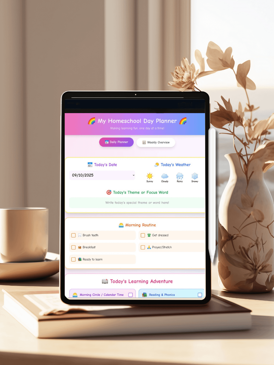 Interactive Homeschool Day Planner product image (1)