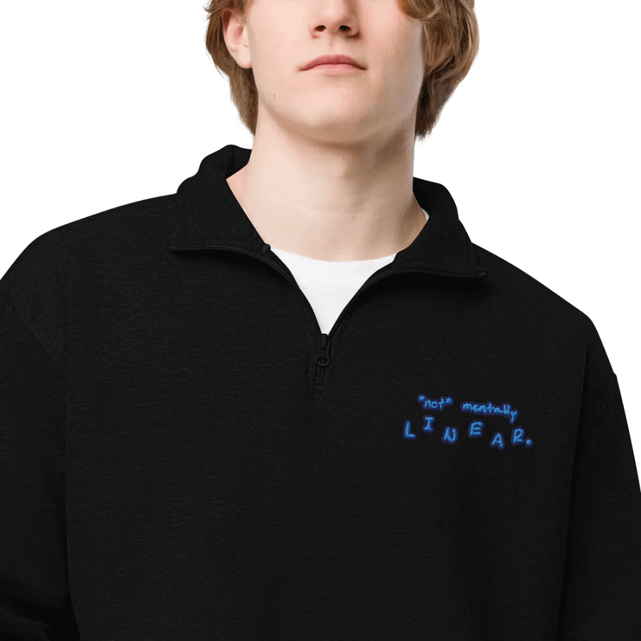 *not* mentally linear. (electric design) embroidered quarter zip product image (5)