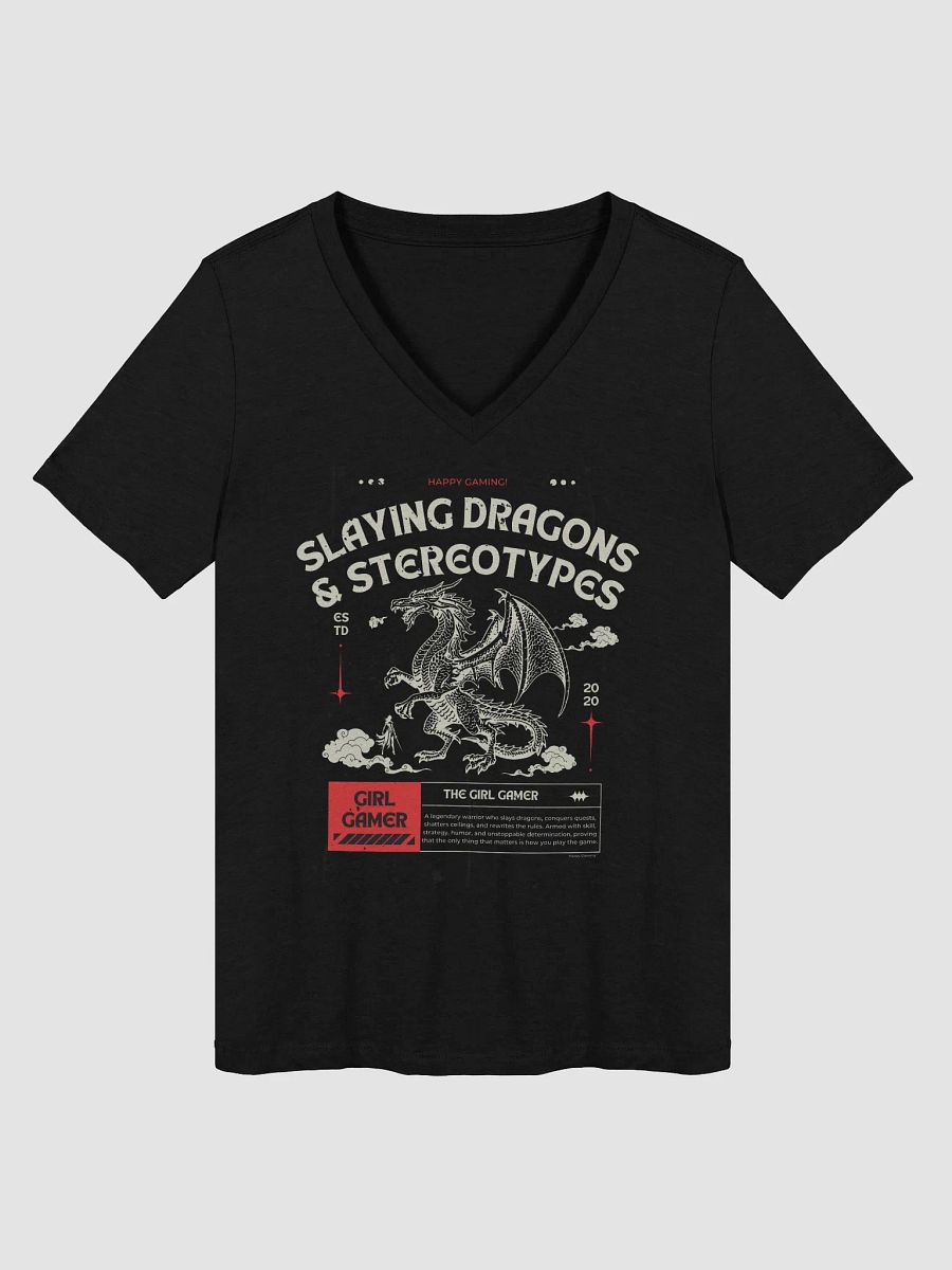 Dragon Slayer Girl Gamer V-Neck Tee product image (2)