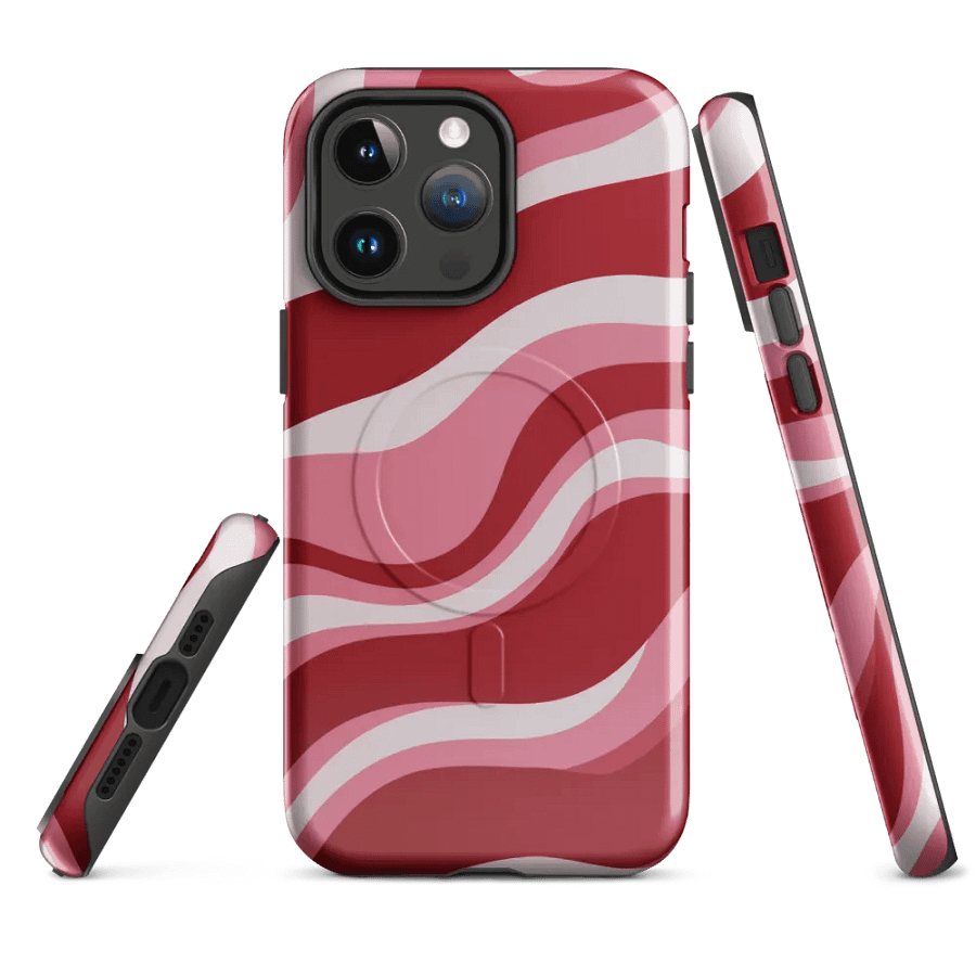 Wavy Lines (Red and Pink) MagSafe® Tough Case for iPhone® product image (4)
