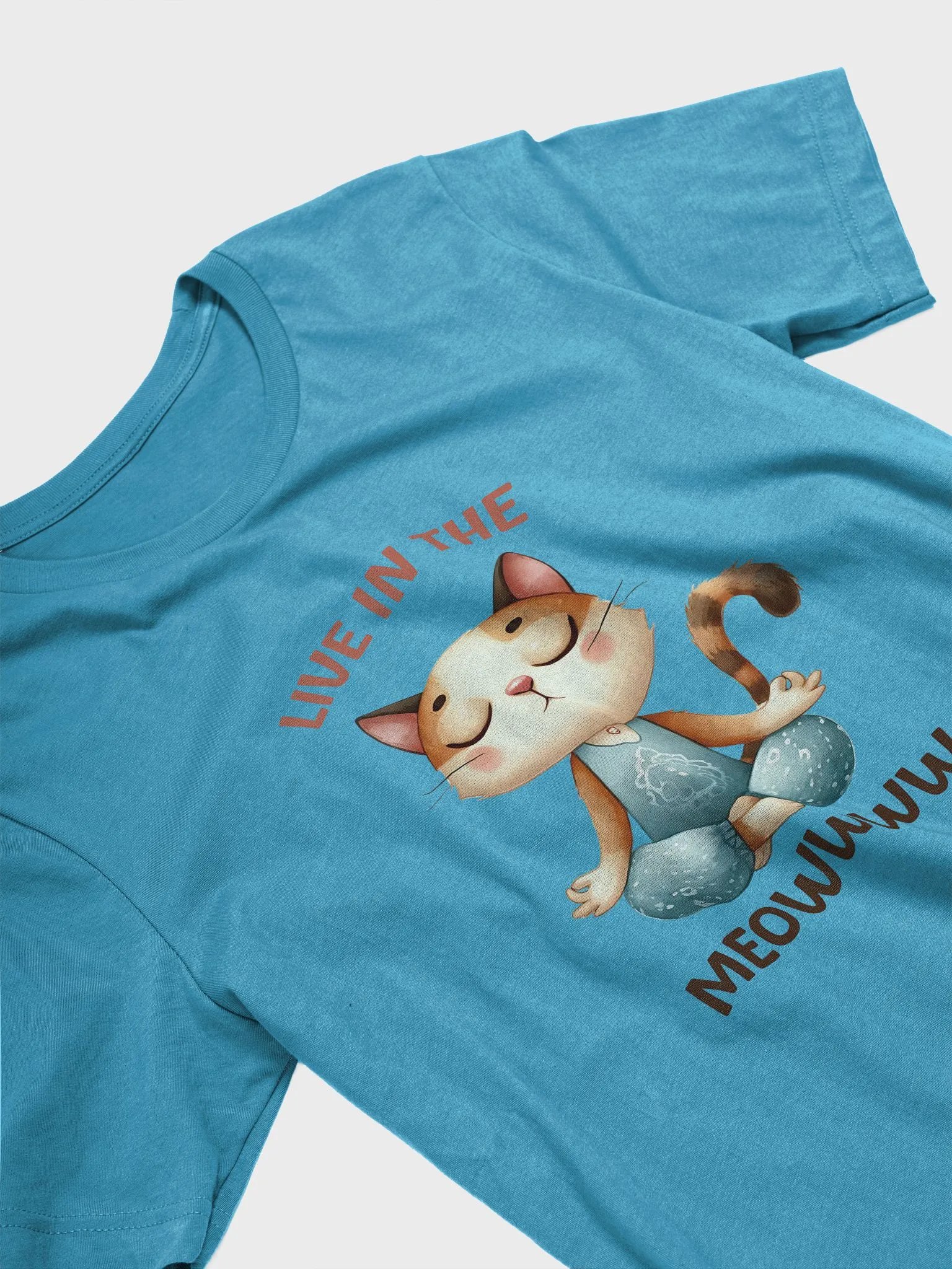 Live in the Meow Yoga Cat T-Shirt – Mindful Cat Design product image (2)
