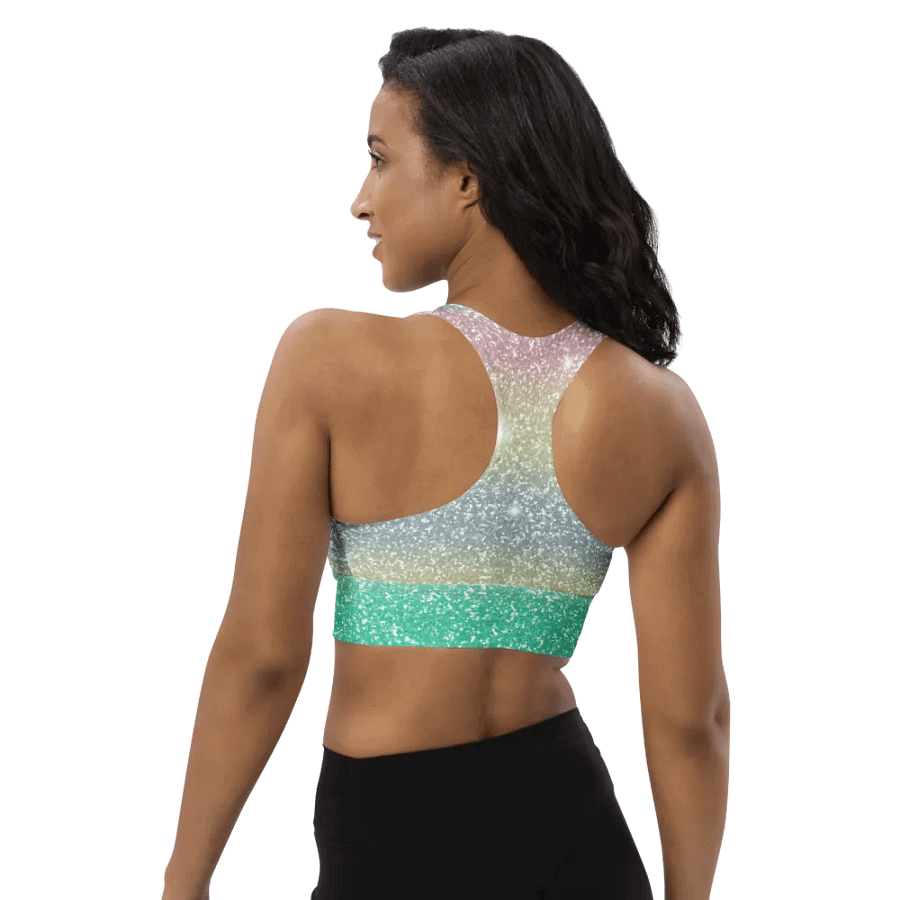 Glitter Unicorn Texture Design Longline Sports Bra product image (6)