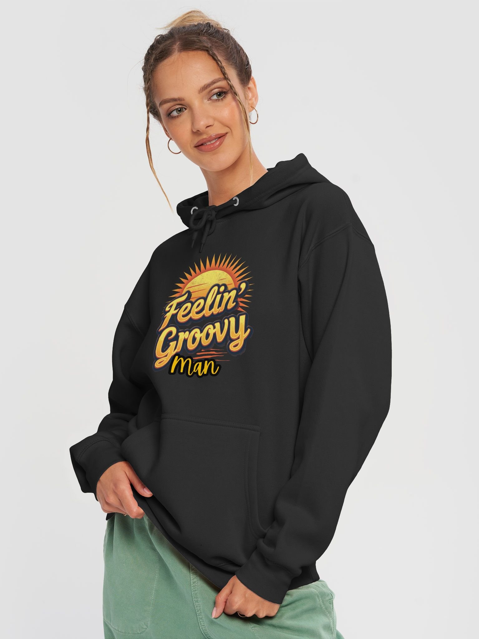 Feelin' Groovy Man Sun Hoodie product image (4)