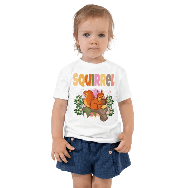 Squirrel Colorful Funny Cute Bella +Canvas Toddler T-Shirt – Funny Shirt, Best Gift for Kids product image (2)