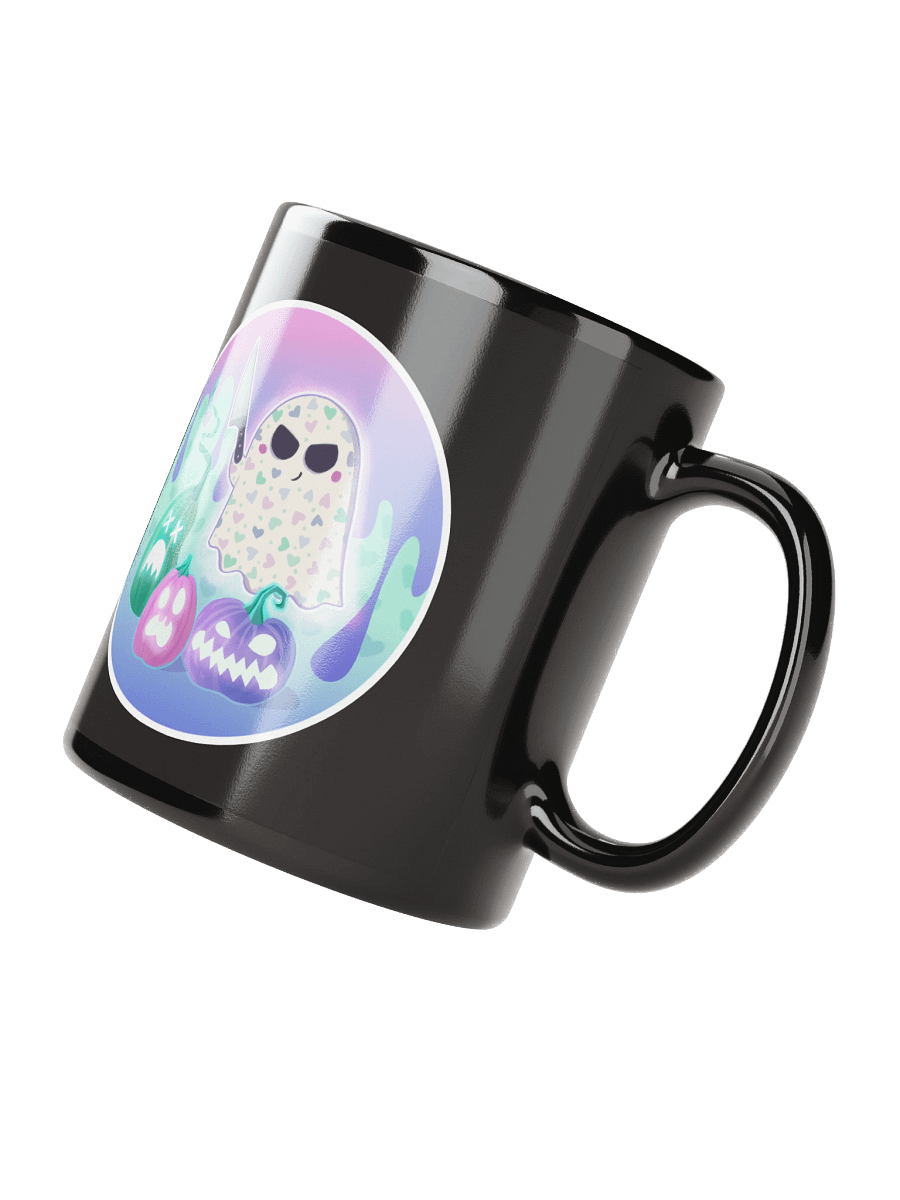 Pastel Little Ghost Pumpkin Carver - Black Ceramic Mug product image (3)