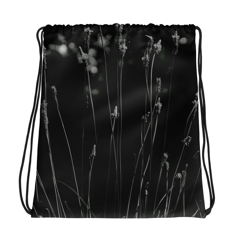 Rucksackbeutel mit Kordelzug - Wildblumen schwarzweiß product image (1)