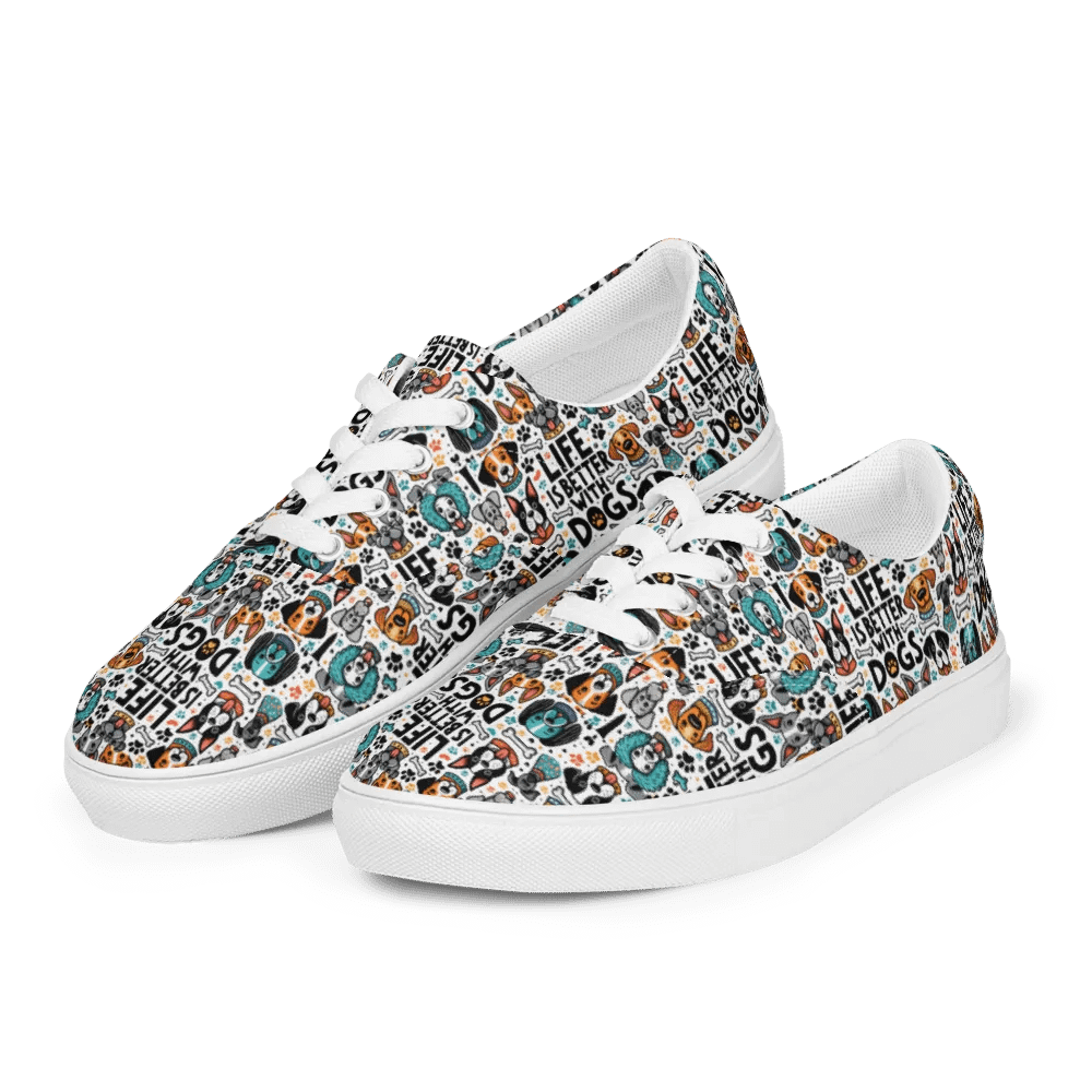 Dog Lover's Statement Lace-Up Shoes _ Calceonova Streetwear _ Life is Better With Dogs Design product image (10)