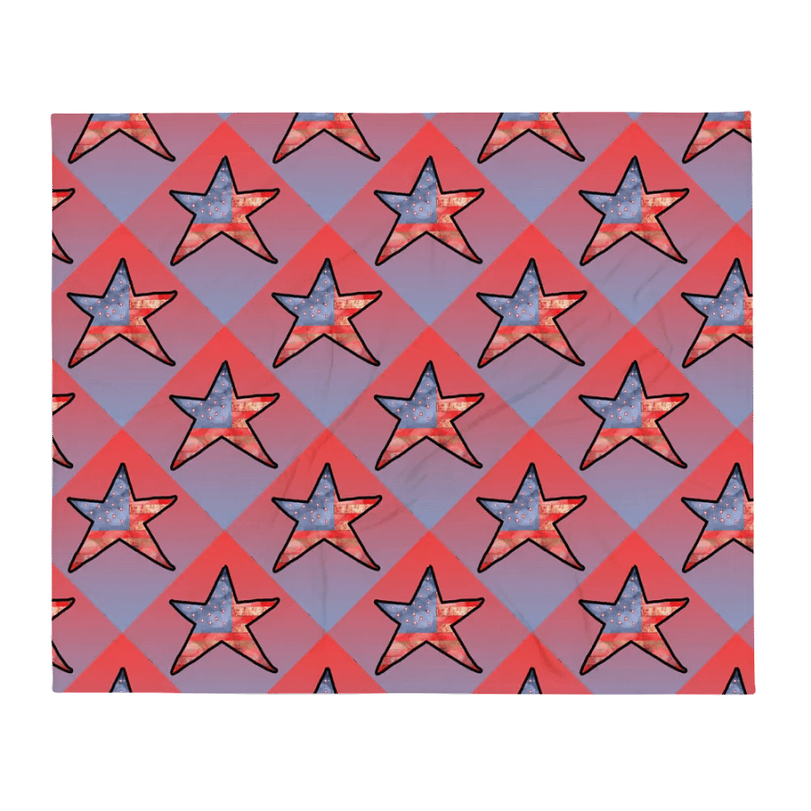 American Flag Star Pattern Throw Blanket product image (13)