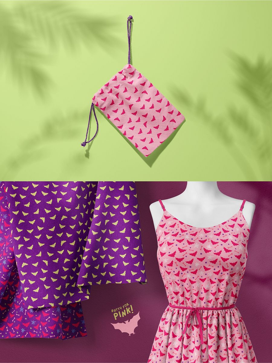 Pink Halloween Seamless Patterns & Clipart product image (3)
