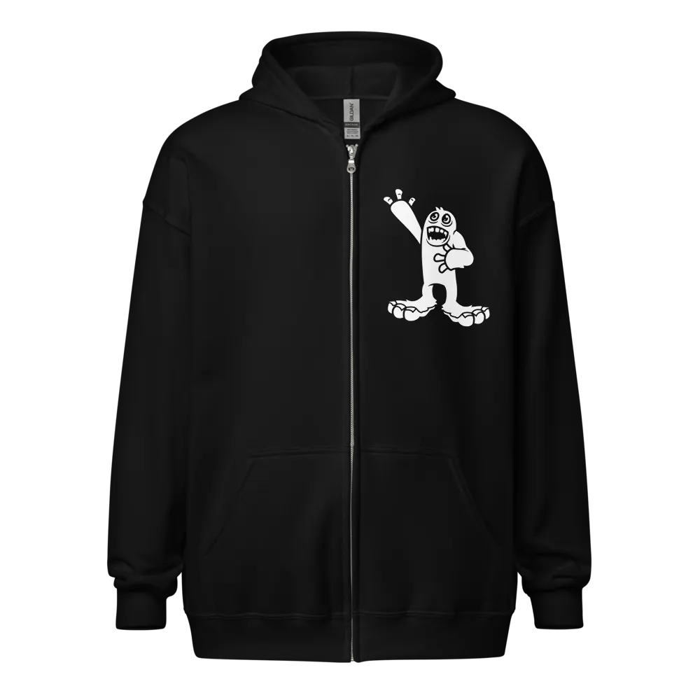 Mammott (White on Dark) Zip-up Hoodie product image (1)