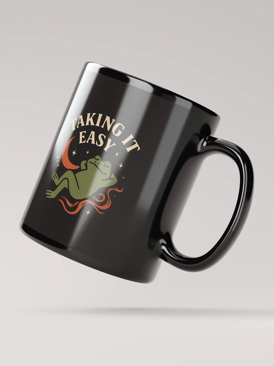 Taking It Easy Black Glossy Mug product image (4)
