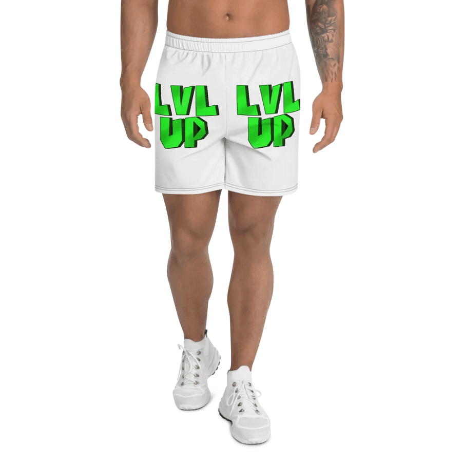 LVL UP Mens White Workout Shorts product image (1)