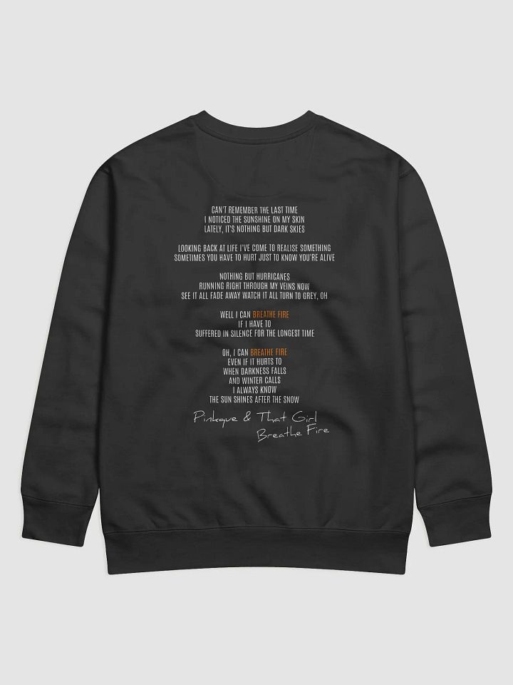 Pinkque x That Girl | Breathe Fire Unisex Premium Cotton Sweatshirt [COLLAB SERIES] (Logos Front & Lyrics Back) product image (2)
