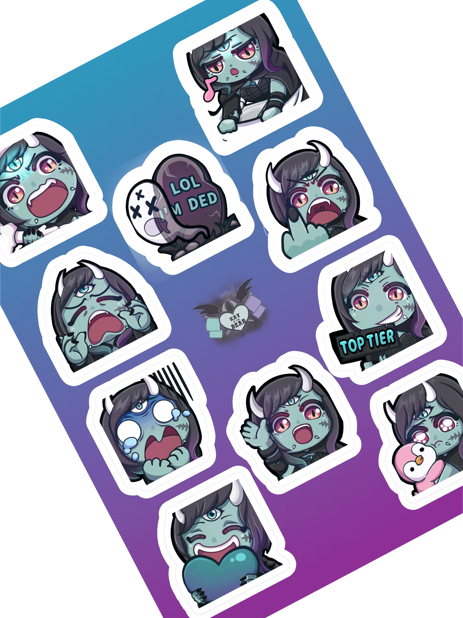 Kay_of_the_Dead Emoji Sticker Sheet product image (1)