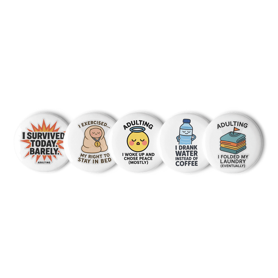I Survived Today Pin Button Set of 5 product image (1)