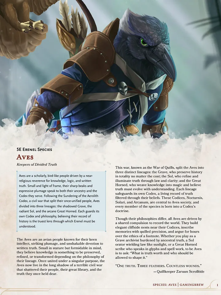Aves | 5E Species product image (2)