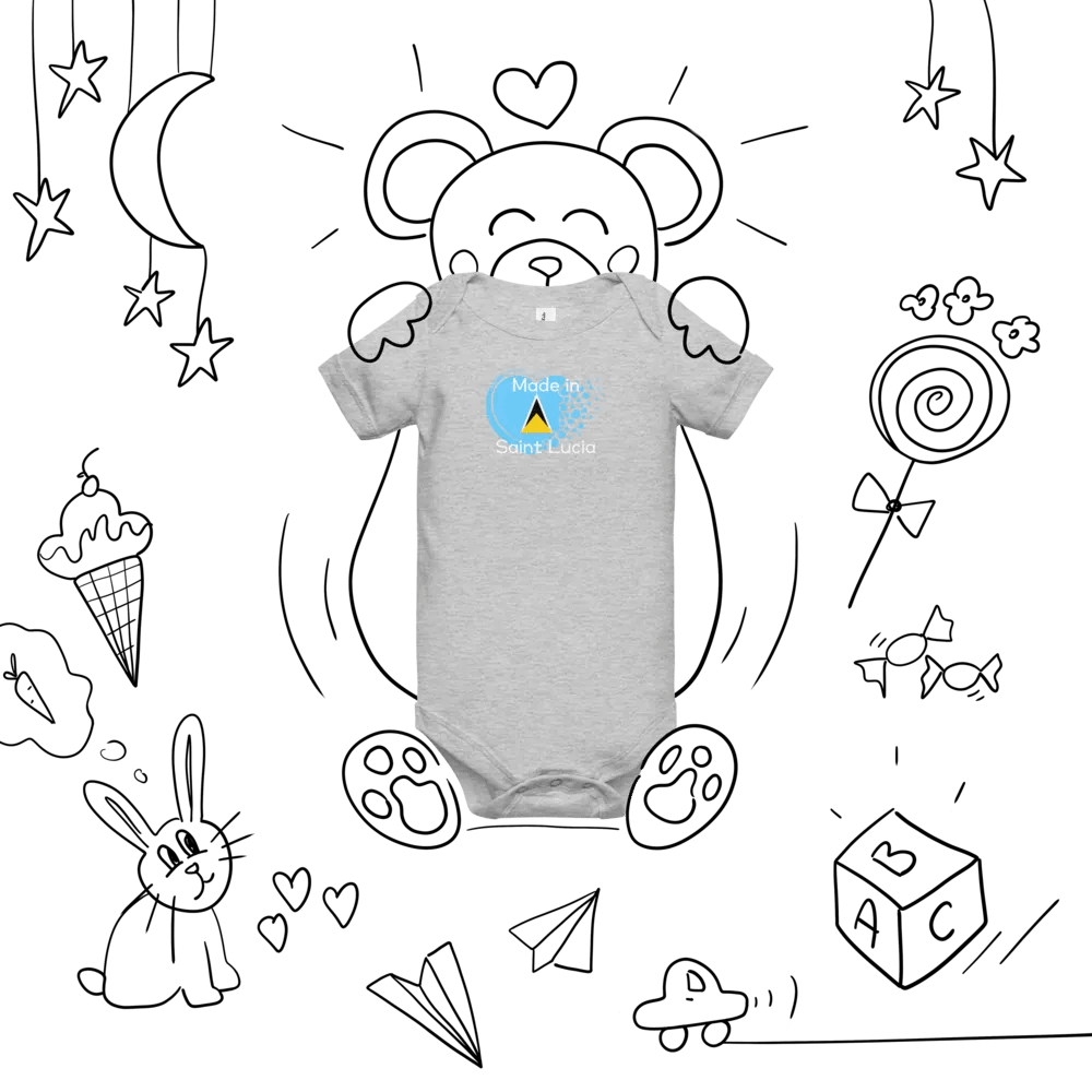 Saint Lucia Digital Heart Baby Onesie product image (55)