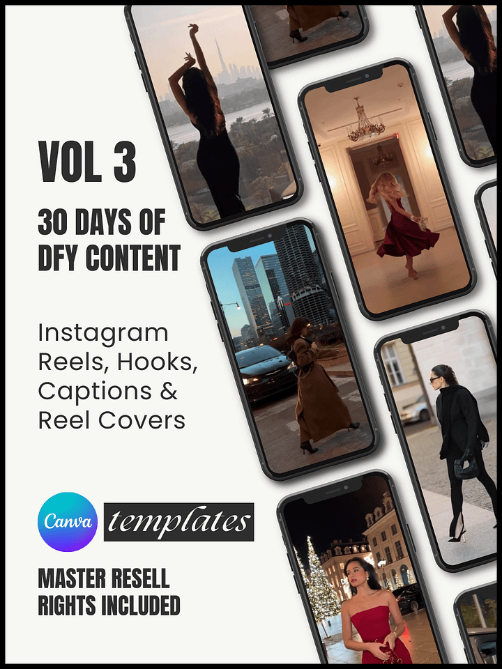 Volume 3 - Instagram Reels, Hooks, Captions & Reel Covers - 30 days product image (1)