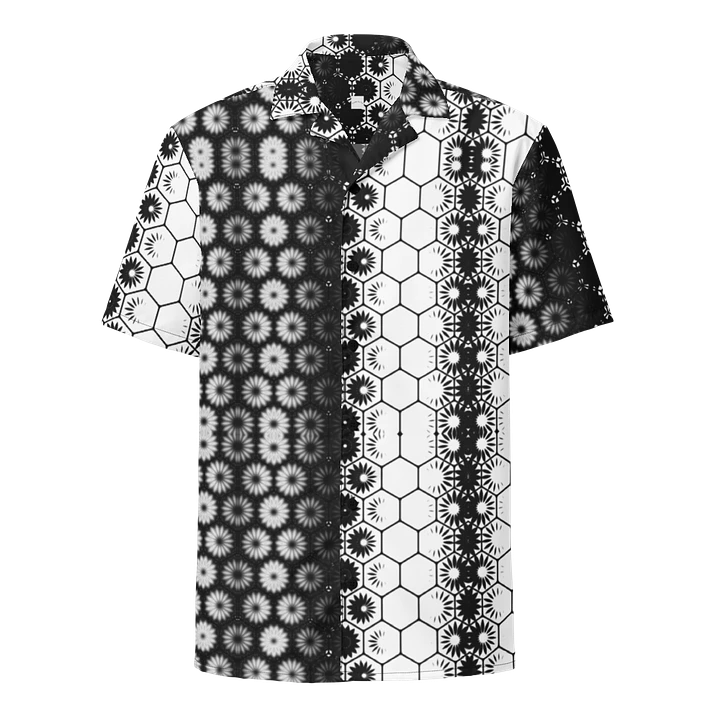 Button Up, Hawaiian Style, Black and White, Shirt product image (1)