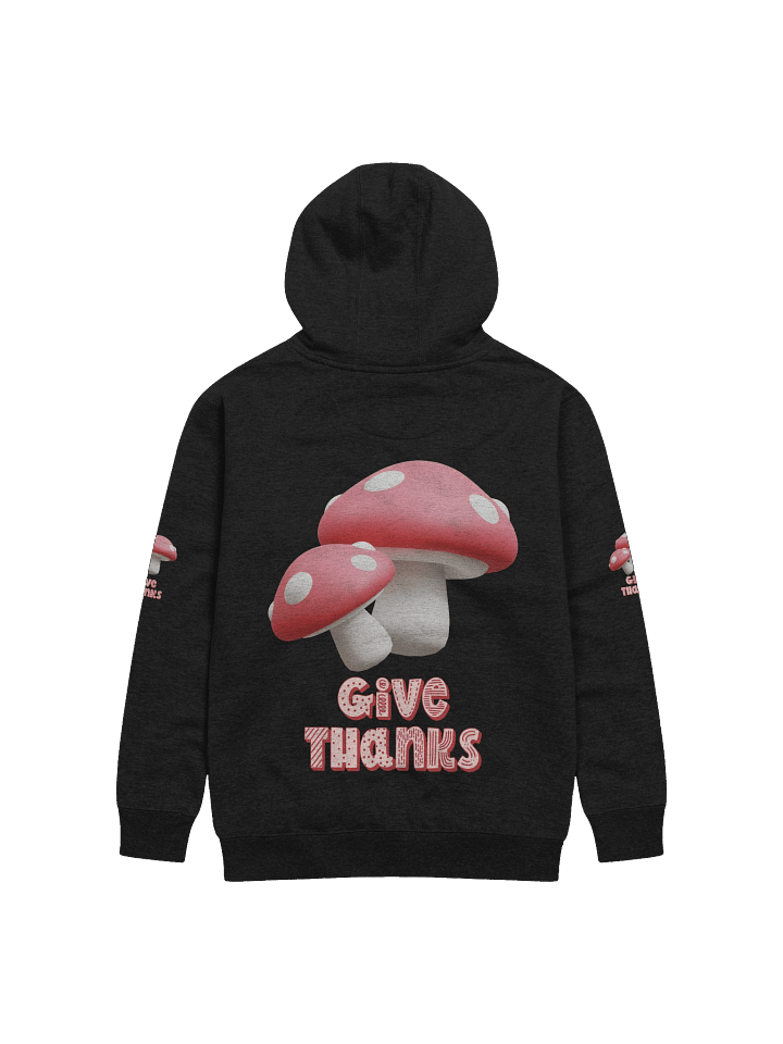 Give Thanks Hoodie – Mushroom Typography | Thanksgiving Season product image (18)