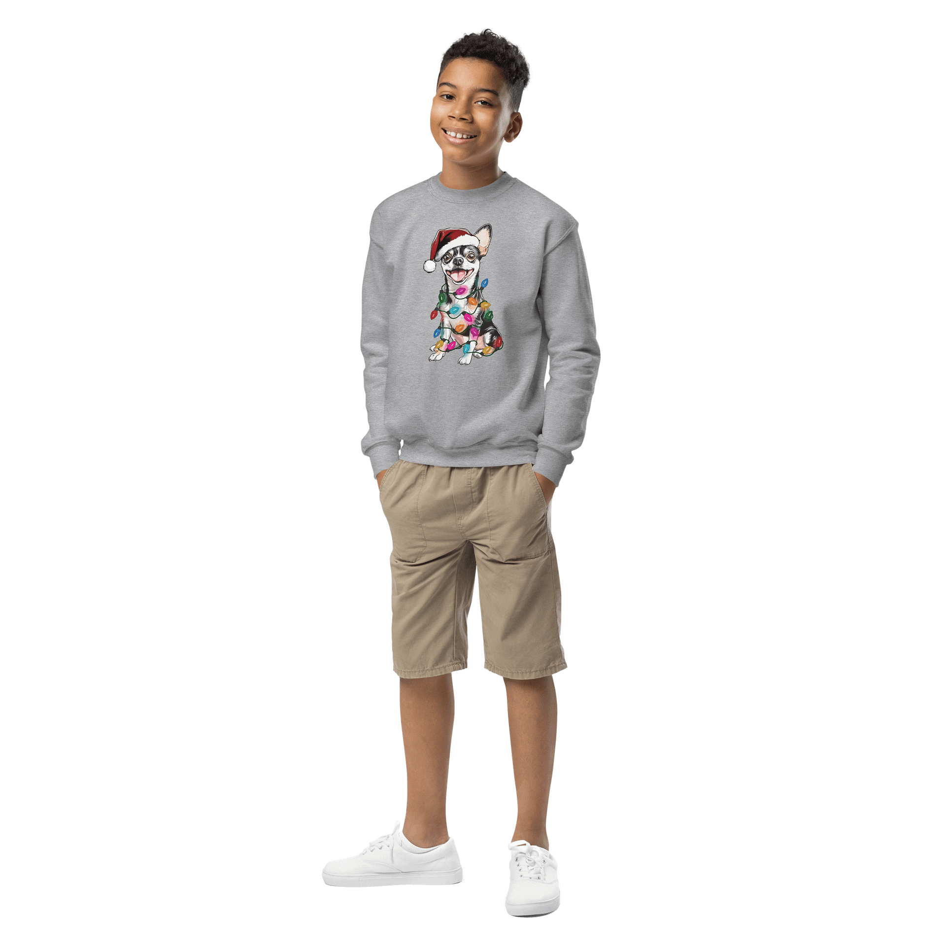 Funny Christmas Chihuahua(Tricolor) Youth Sweatshirt product image (5)