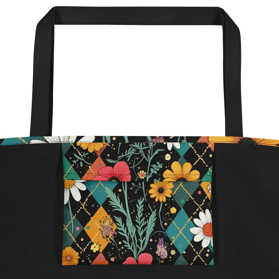 Blossoms Floral Tote Bag With Pocket #713 product image (3)