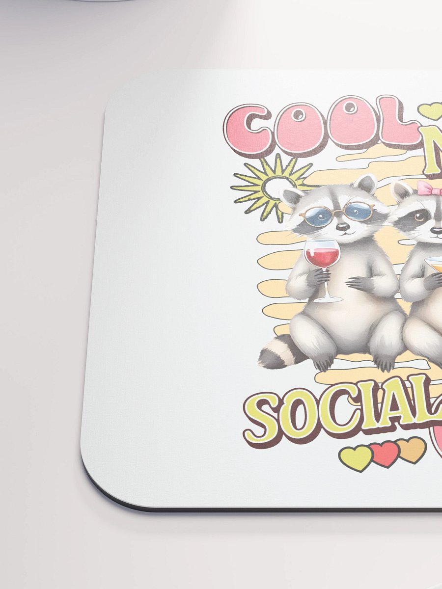 Cool Moms Social Club Raccoon Drinks Mouse Pad product image (6)