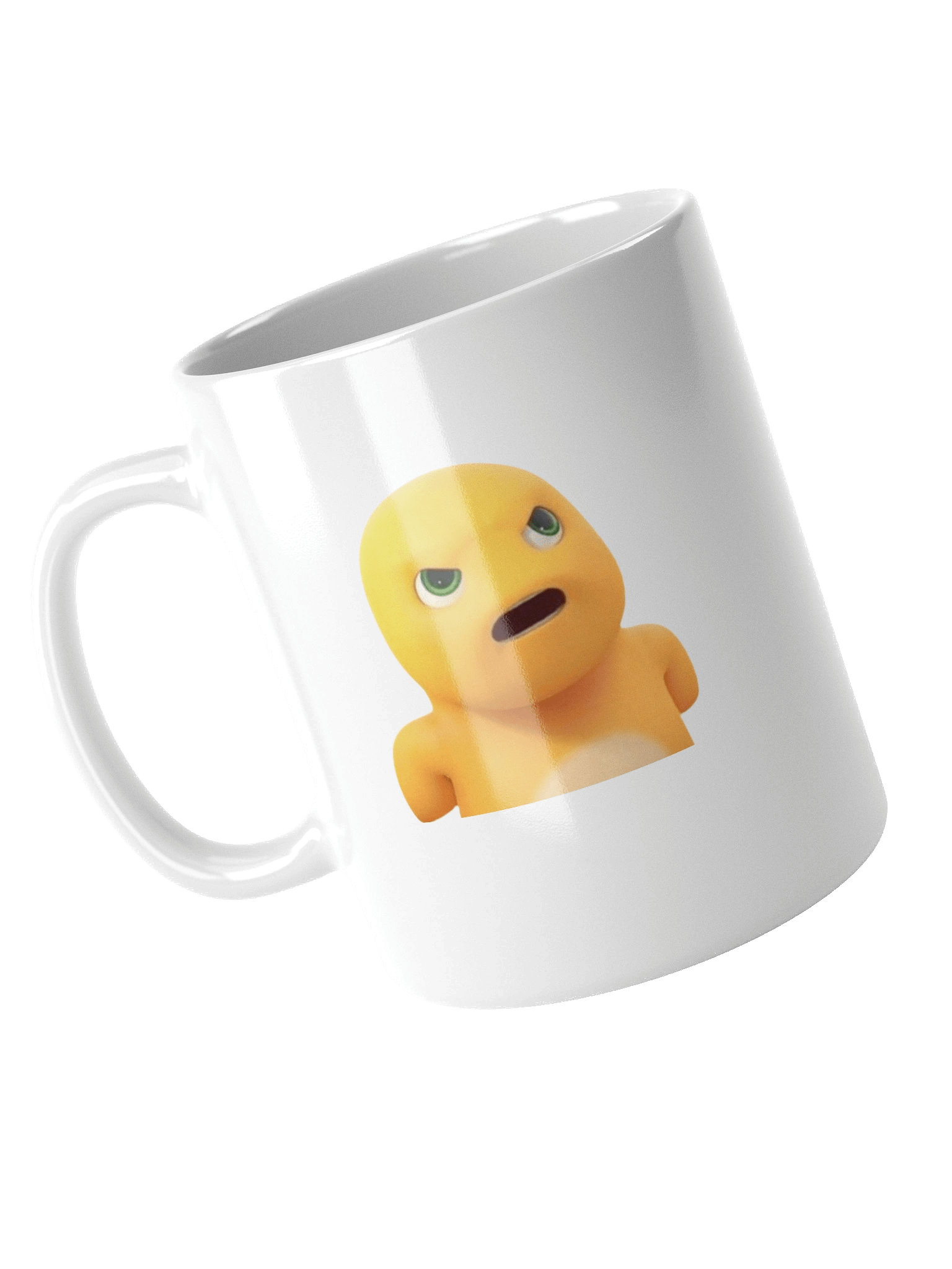 Angry Yellow Cartoon Character White Glossy Mug product image (12)