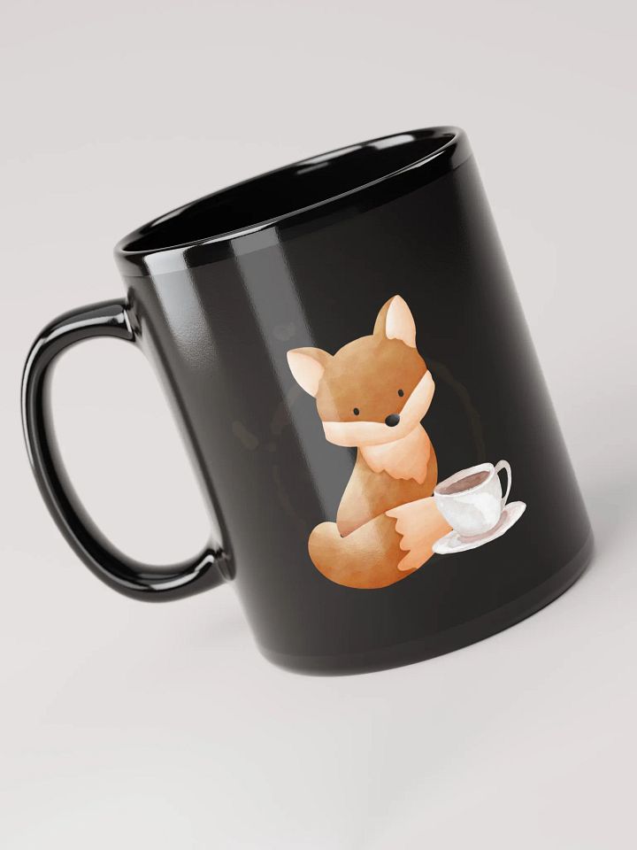 Coffee with Peach | Black Glossy Mug product image (1)