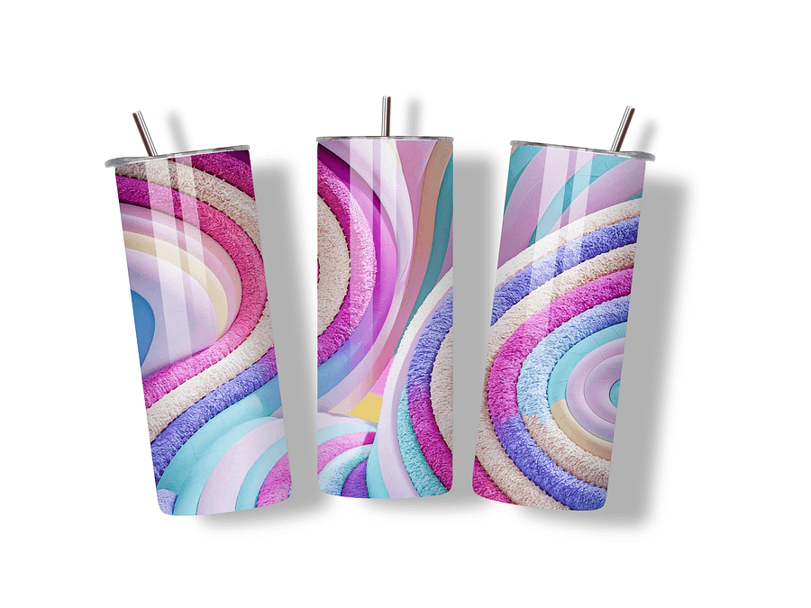 Pastel Swirl 20oz Skinny Tumbler with Metal Straw – Vibrant Abstract Rainbow Design – Double-Walled Insulated Stainless Steel Tumbler for Hot & Cold Drinks, Gift for Color Lovers product image (3)