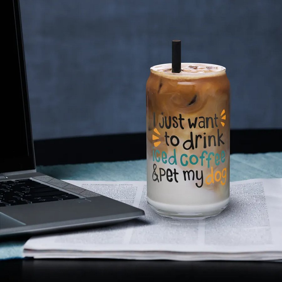 Iced Coffee & Dog - Can-Shaped Glass product image (3)