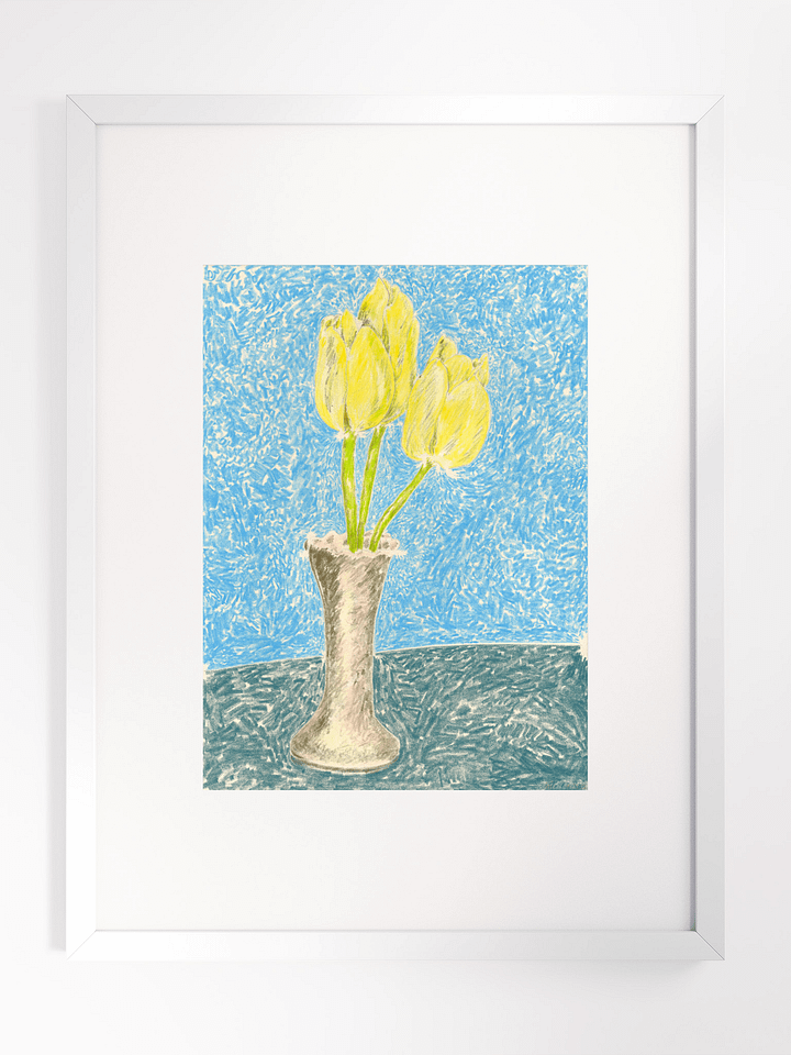 yellow tulips in grandmother's vase print framed product image (3)