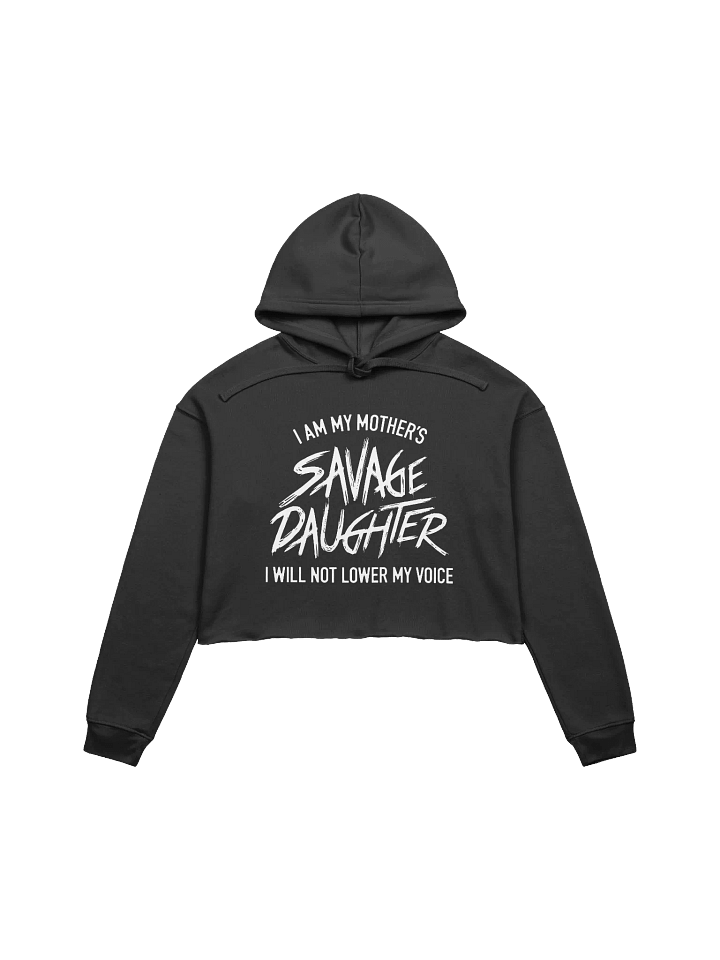 Savage Daughter Fleece Crop Hoodie (white print) product image (2)