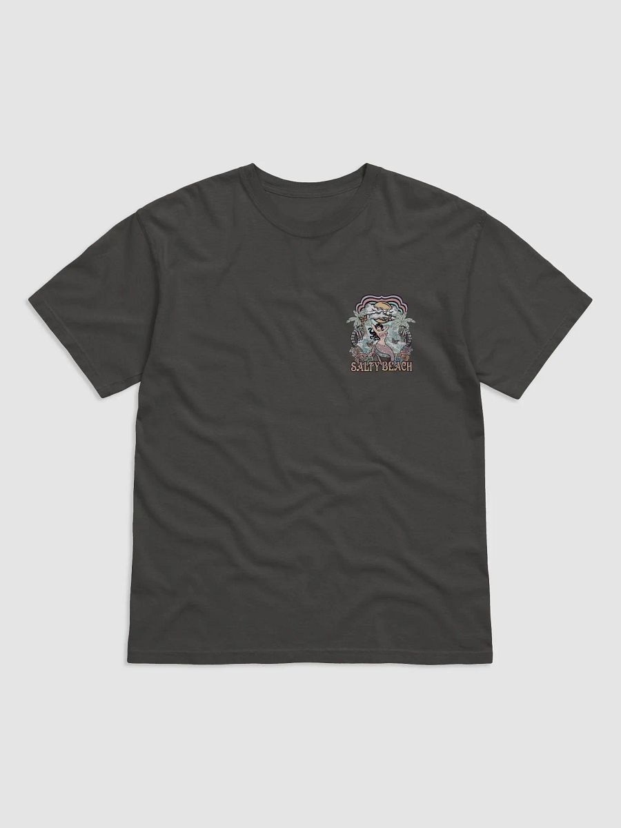 Salty Beach, Mermaid by the Beach Tee (Back Print) | Retro-Style Art Nouveau T-Shirt for Travel and Road Trips product image (21)