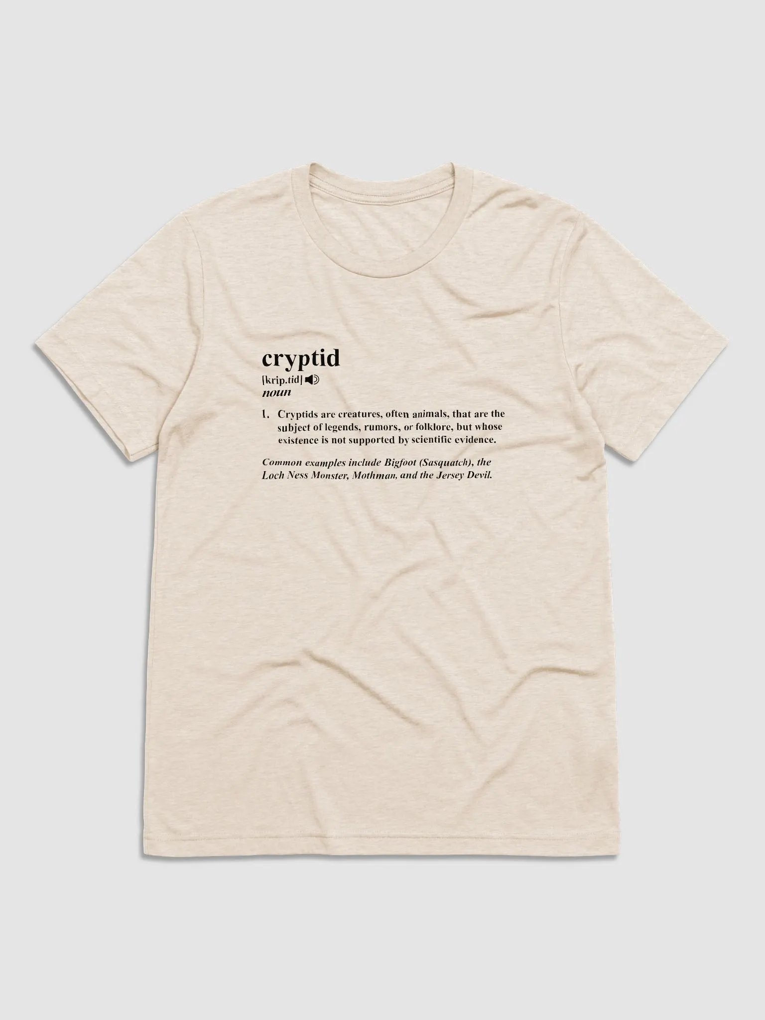 Cryptid Definition Oatmeal Tee product image (1)