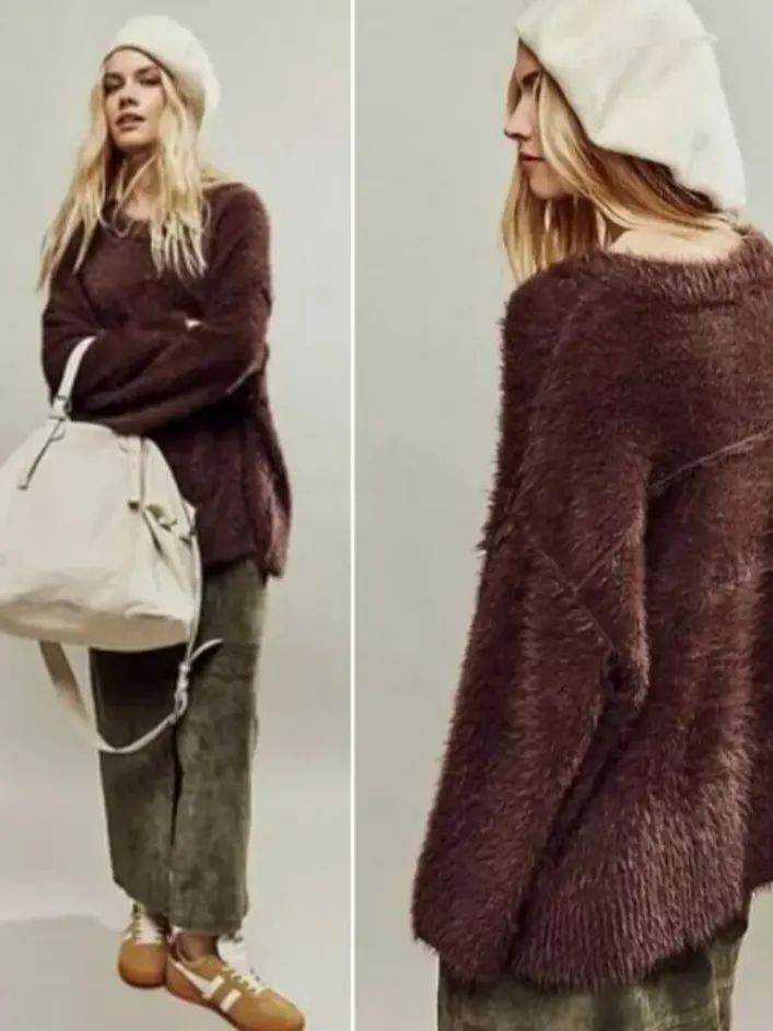 Free People Sweater Womens S Small OB1847190 Brown Polyamide Cotton $148 Ladies product image (3)