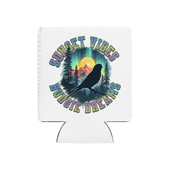 Sunset Vibes Budgie Dreams Can Cooler product image (1)