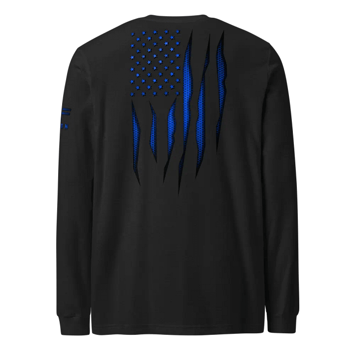 Blue Carbon Onyx American Flag Long Sleeve product image (1)