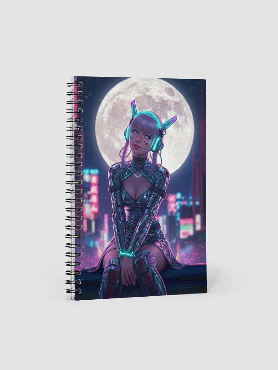 Moonlit Cybernetic Dreams Spiral Notebook product image (1)
